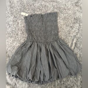 Anthropologie smocked strapless bubble-hem dress